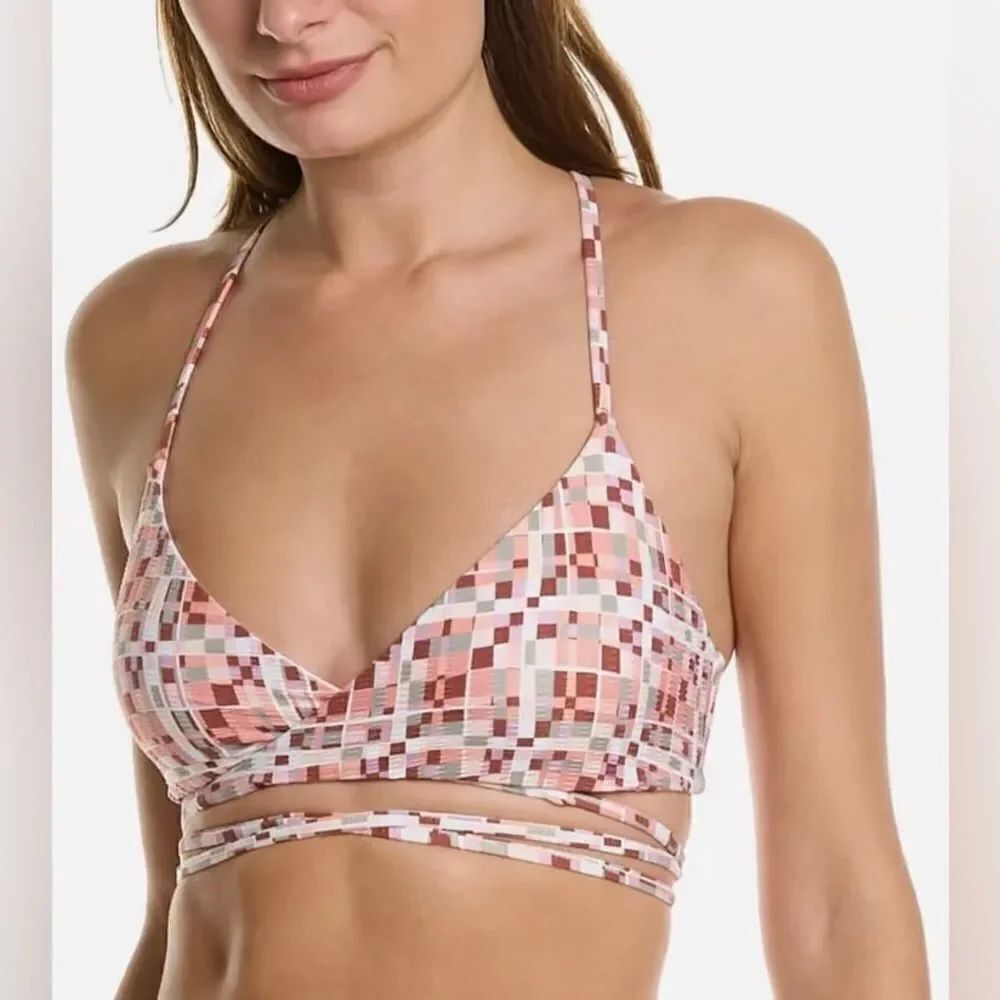 NWT- L*Space- Kristen geometric wrap bikini top- Size XL